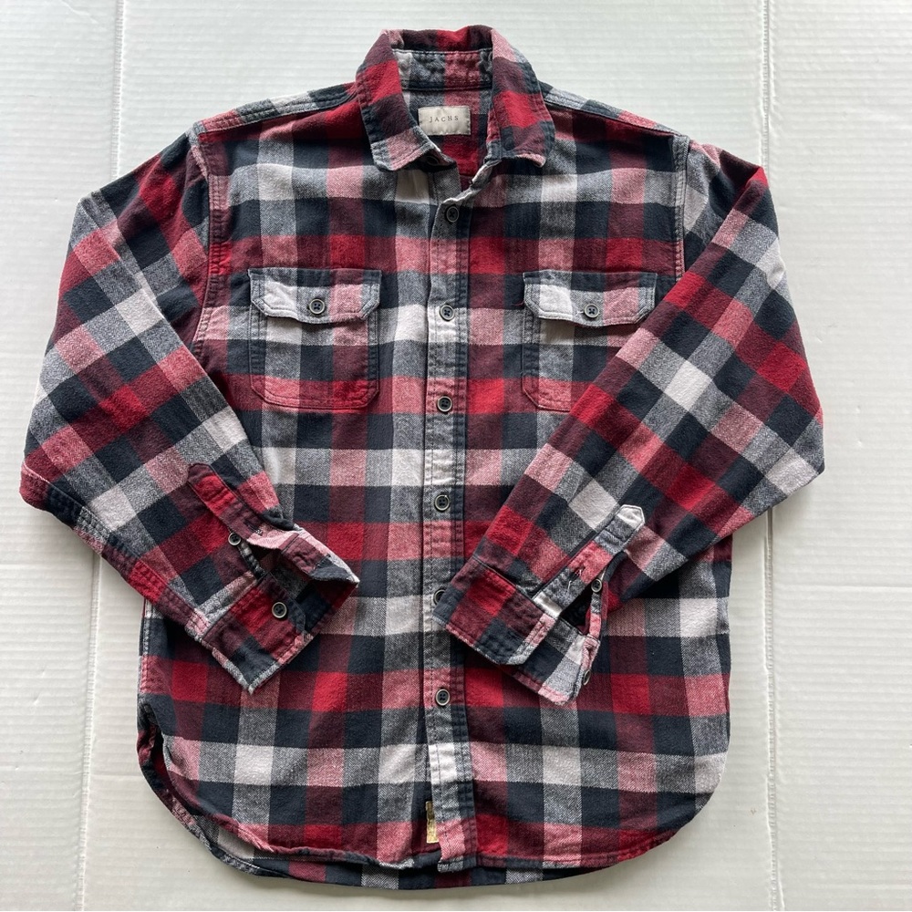 JACHS Flannel Mens Plaid Shirt Medium - Picture 7 of 12